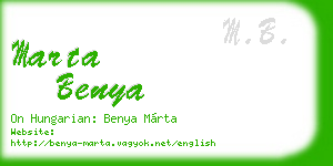 marta benya business card